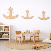 Rotan wanddecoratie Anker